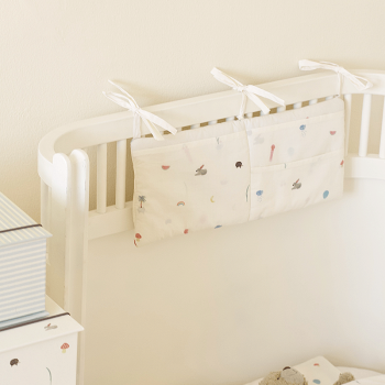 Image showing the Textile collection Storage Pocket for Baby Bed, Cream product.