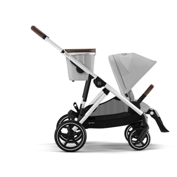 Image showing the Gazelle S Single to Double Pushchair, Silver/Lava Grey product.