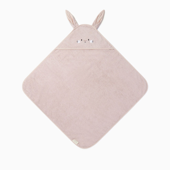 Image showing the Bunny Hooded Baby Bath Towel, Blush product.