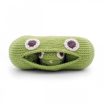 Image showing the Green Peas Family Crochet Rattle, Green product.