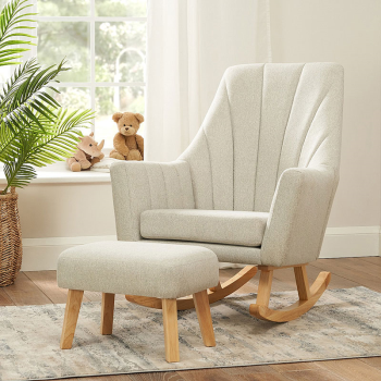 Image showing the Jonah Rocking Chair with Footstool, Pebble product.