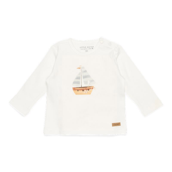 Image showing the Sailors Bay Long Sleeve T-Shirt, Newborn, Off White product.