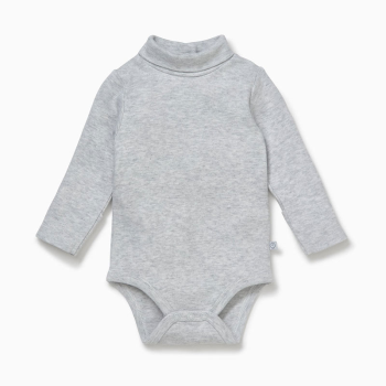 Image showing the Roll Neck Long Sleeve Bodysuit, 3 - 6 Months, Grey product.