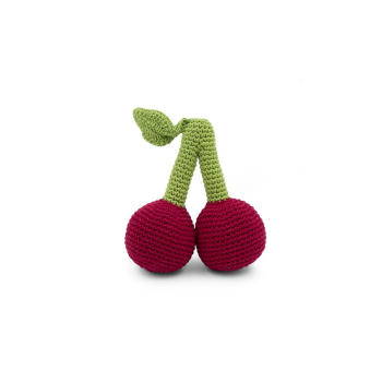 Image showing the Cherry Crochet Rattle, Red product.