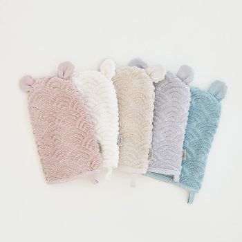 Image showing the Organic Cotton Washcloth Mitt with Ears, Dusty Rose product.