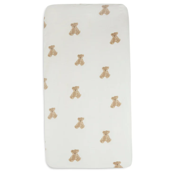 Image showing the Jersey Cot Fitted Sheet, Teddy Bear product.