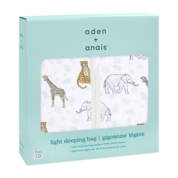 Image showing the Boutique Cotton Muslin Sleeping Bag, 1.0 TOG, 0 - 6 Months, Jungle product.