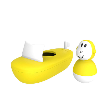 Image showing the Boat and Wobbler Bath Toy, Yellow product.