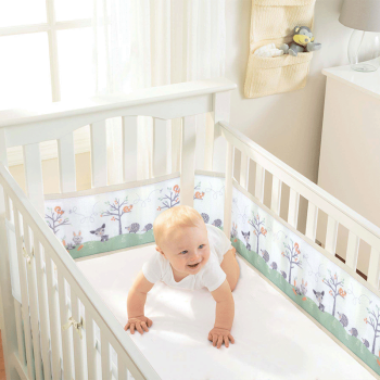 Image showing the Mesh 4 Sided Cot & Cot Bed Liner, Woodland Walk product.