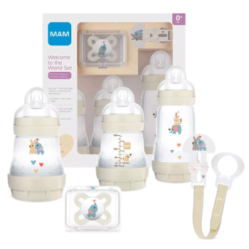 Image showing the Welcome to the World 5 Piece Baby Bottle Set, Ivory product.