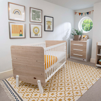 Image showing the Natty Cot Bed, White & Oak product.