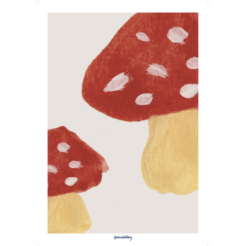 Image showing the Mushroom Poster Mushroom Poster, A2, Red product.