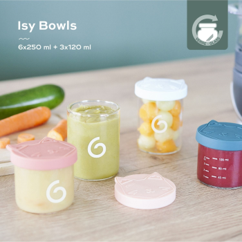 Image showing the Isy Babybols Set of 9 Superior Borosilicate Glass Baby Food Containers, Multi product.