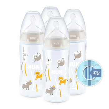 Image showing the First Choice Pack of 4 Temperature Control Baby Bottles, 300ml product.