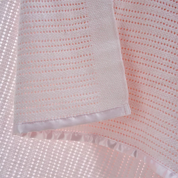 Image showing the Cellular Satin Blanket, 75 x 100cm, Pink product.