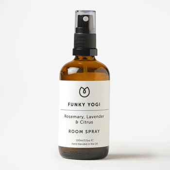 Image showing the Funky Yogi Room Spray, Rosemary, Lavender + Citrus Blend, 100ml product.