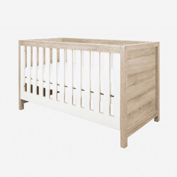 Image showing the Modena 3 in 1 Cot Bed, White/Oak product.