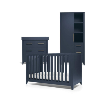 Image showing the Melfi 3 Piece Nursery Furniture Set (excl. Mattress), Midnight Blue product.