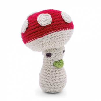 Image showing the Meredith Amanita Crochet Rattle, Red product.