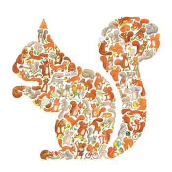 Image showing the S is for Squirrel Alphabet Print, 40 x 30cm, Orange product.