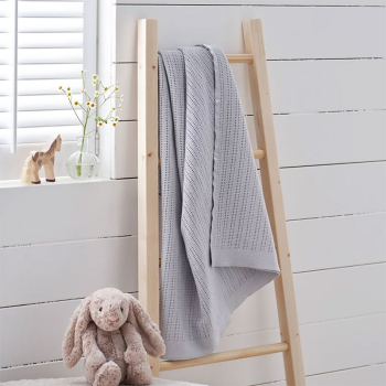 Image showing the Cellular Satin Blanket, 75 x 100cm, Grey product.