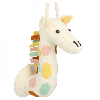Image showing the Giraffe Head Mini Felt Animal Wall Decoration, Pastel product.