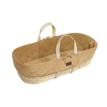 Image showing the Natural Quilted Moses Basket Bundle incl. Rocking Stand & Mattress, Printed Honey product.