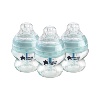 Image showing the Advanced Pack of 3 Anti-Colic Baby Bottles, 150ml, Blue product.