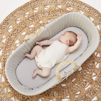Image showing the Natural Knitted Moses Basket & Mattress, Dove product.