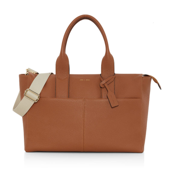 Image showing the Jemima Changing Bag, Tan/Gold product.