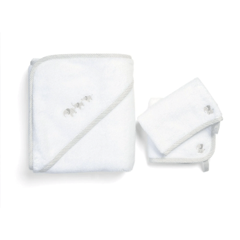 Image showing the 3-Piece Elephant Towel Set, Grey product.