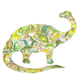 Image showing the D is for Dinosaur Alphabet Print, 40 x 30cm, Green product.