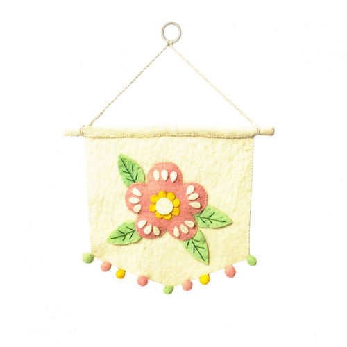 Image showing the Flower Wall Hanging, Pink product.