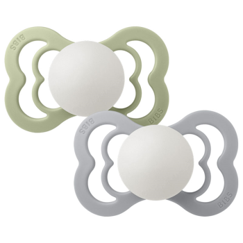 Image showing the Supreme Pack of 2 Symmetrical Natural Rubber Latex Dummies, 0 Months+, Sage Glow / Cloud Glow product.