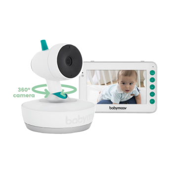 Image showing the Yoo Moov Motorised 360 Degrees 4.3" Video Baby Monitor, White product.