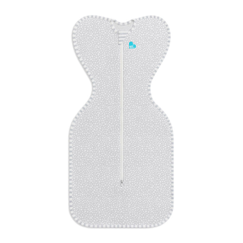 Image showing the Stage 1, Bamboo Swaddle Sleeping Bag, 1.0 Tog, Newborn, Grey Dot product.
