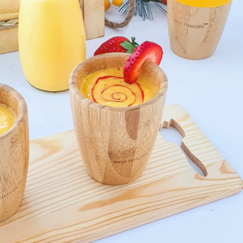 Image showing the Bamboo Cup with Silicone Feeder, 190ml, Orange product.