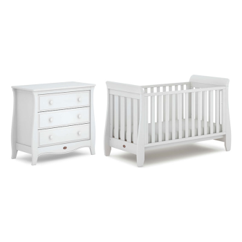 Image showing the Sleigh Urbane 2 Piece Nursery Furniture Set, White product.