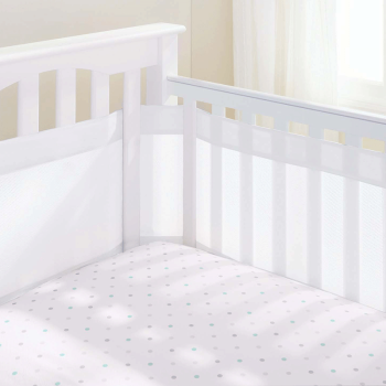 Image showing the Airflow 4 Sided Cot Liner, White product.