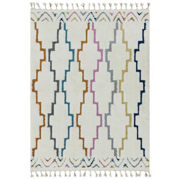 Image showing the Ariana Moroccan Style Trellis Rug, 120 x 170cm, Cream & Multi product.