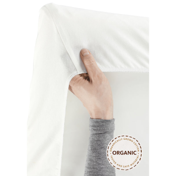 Image showing the Light Fitted Sheet For Travel Cot, Natural White, Organic product.