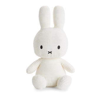 Image showing the Miffy Corduroy Soft Toy, 33cm, White product.