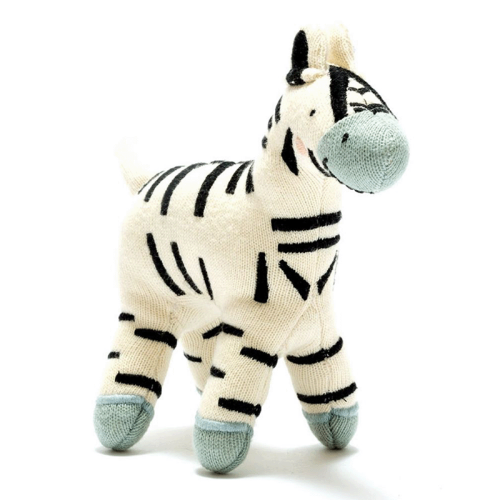 Image showing the Baby Ziggy Organic Zebra Soft Toy, Black/White product.
