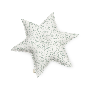 Image showing the Star Cushion with Print, Green Leaves product.