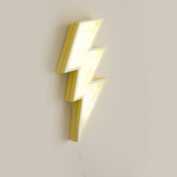 Image showing the Wooden Bolt Lamp, Yellow product.