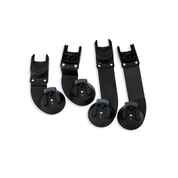 Image showing the Indie Twin Car Seat Adaptors Set, Black product.