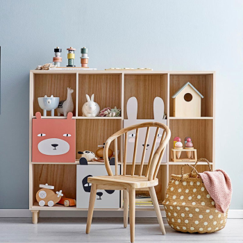 Image showing the Calle Bookcase with Animal Drawers, Natural product.