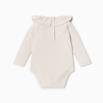 Image showing the Ribbed Frill Collar Bodysuit, 3 - 6 Months, Ecru product.