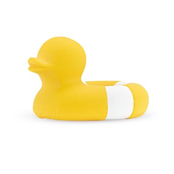 Image showing the Flo The Floatie Duck Natural Rubber Bath Toy, Yellow product.