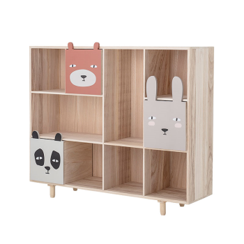 Image showing the Calle Bookcase with Animal Drawers, Natural product.